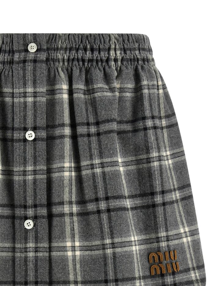 Miu Miu Check Flannel Skirt