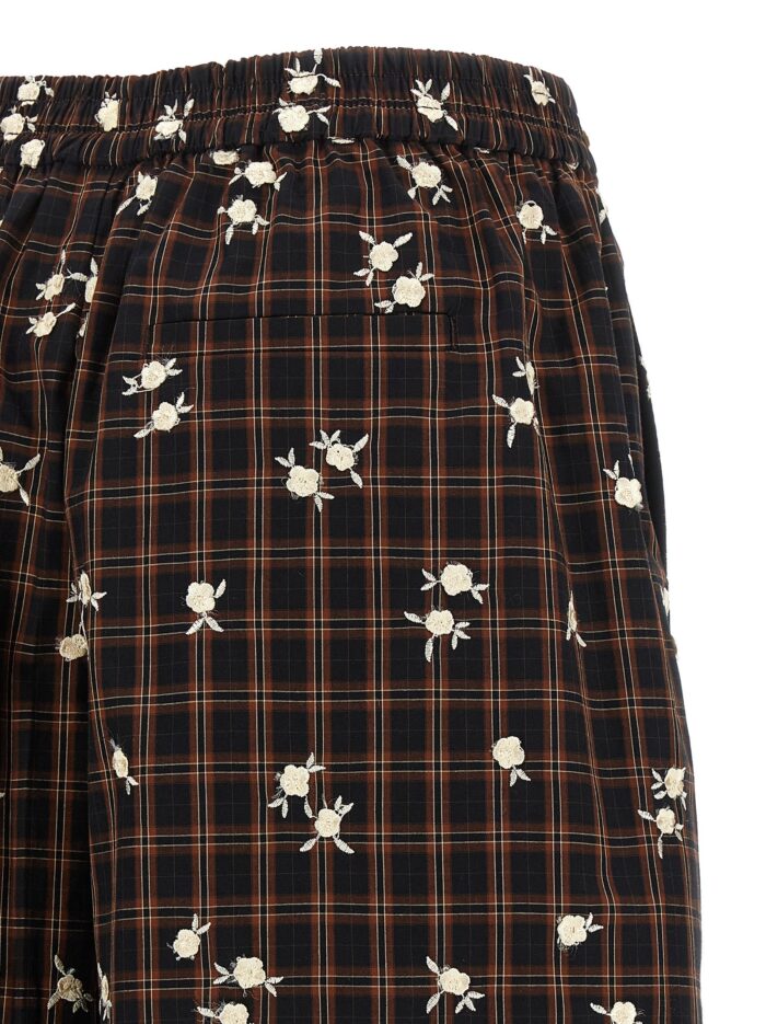 GANNI 'Check Flower' Bermuda Shorts