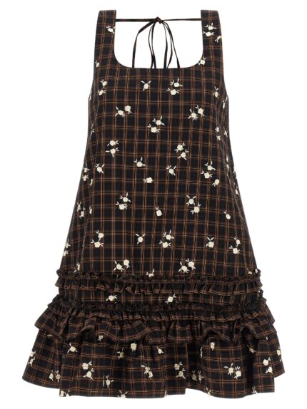 GANNI 'Check Flower' Dress
