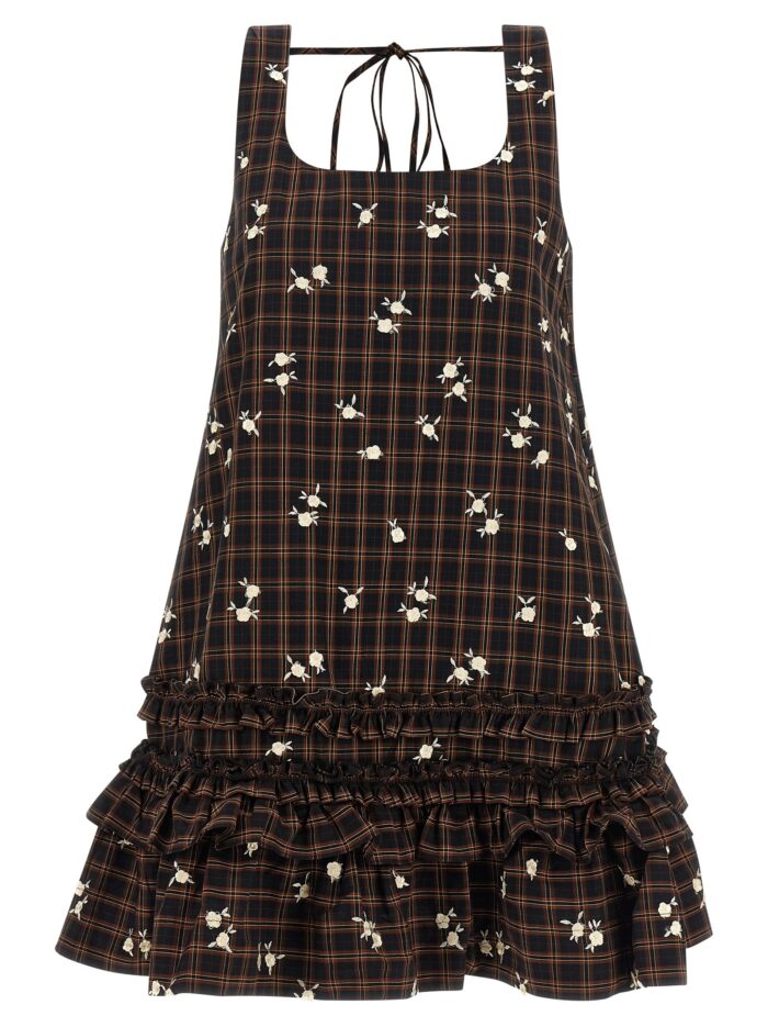 ganni 'check flower' dress GANNI 'Check Flower' Dress