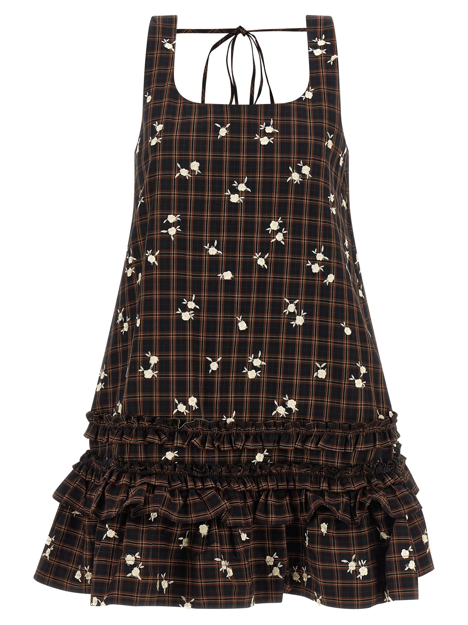 GANNI 'Check Flower' Dress