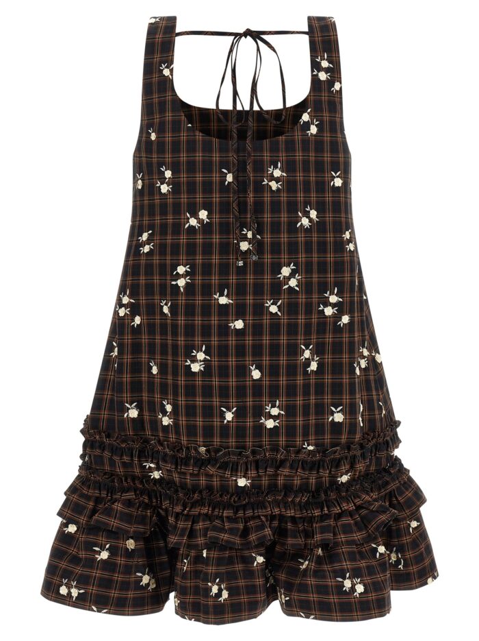GANNI 'Check Flower' Dress