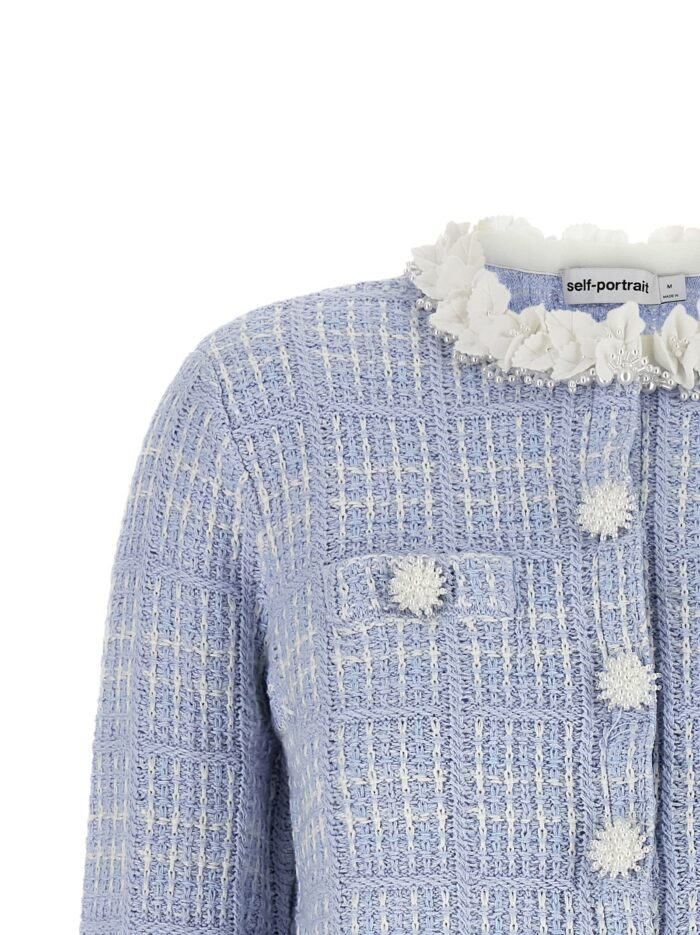 SELF PORTRAIT Check Knit Jacket