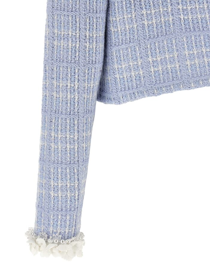 SELF PORTRAIT Check Knit Jacket