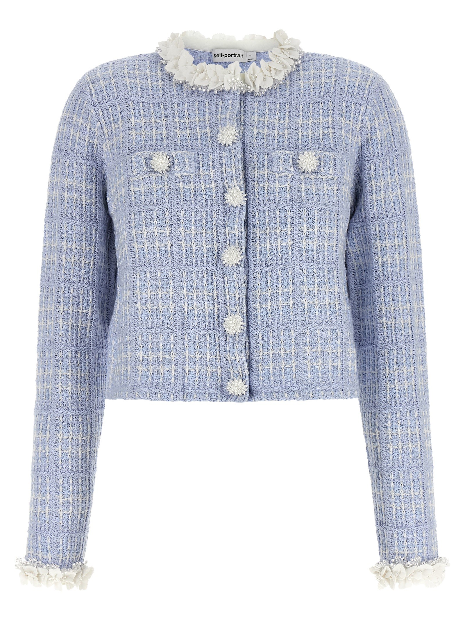SELF PORTRAIT Check Knit Jacket