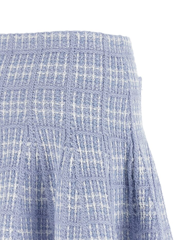 SELF PORTRAIT Check Knit Skirt