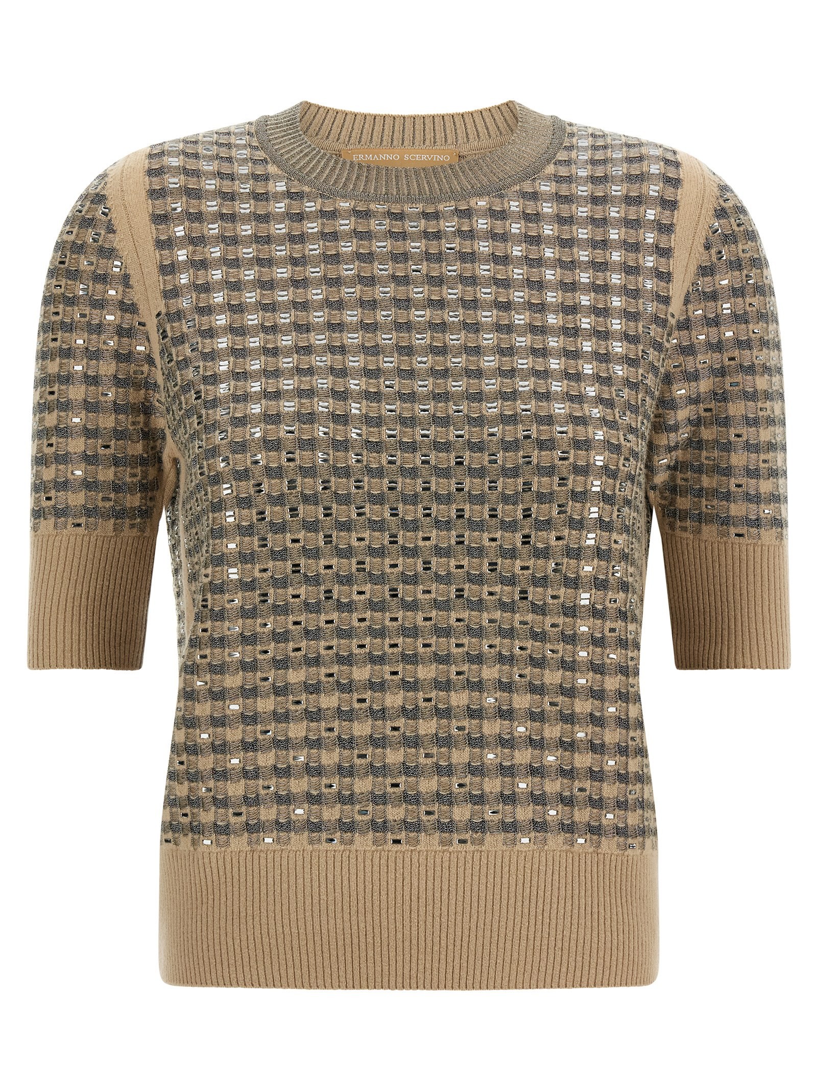 ERMANNO SCERVINO Check Knit With Crystals