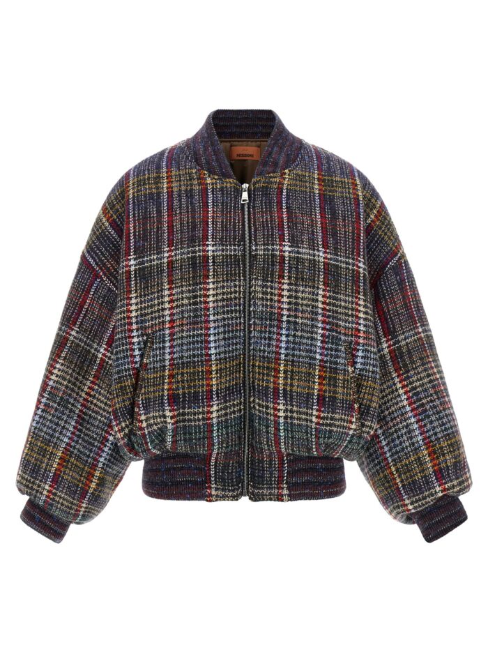 missoni check pattern bomber jacket Missoni Check Pattern Bomber Jacket