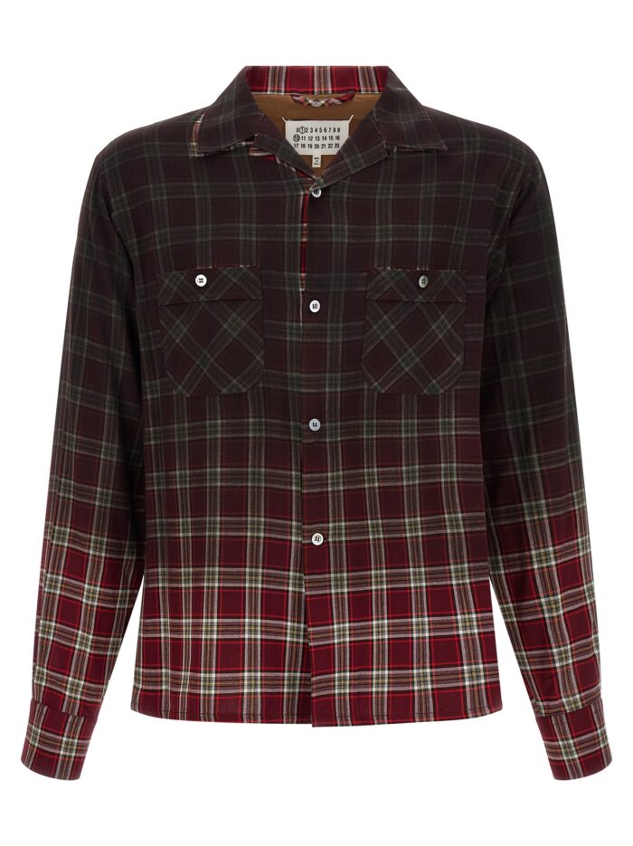 maison margiela check shirt with gradient effect Maison Margiela Check Shirt With Gradient Effect