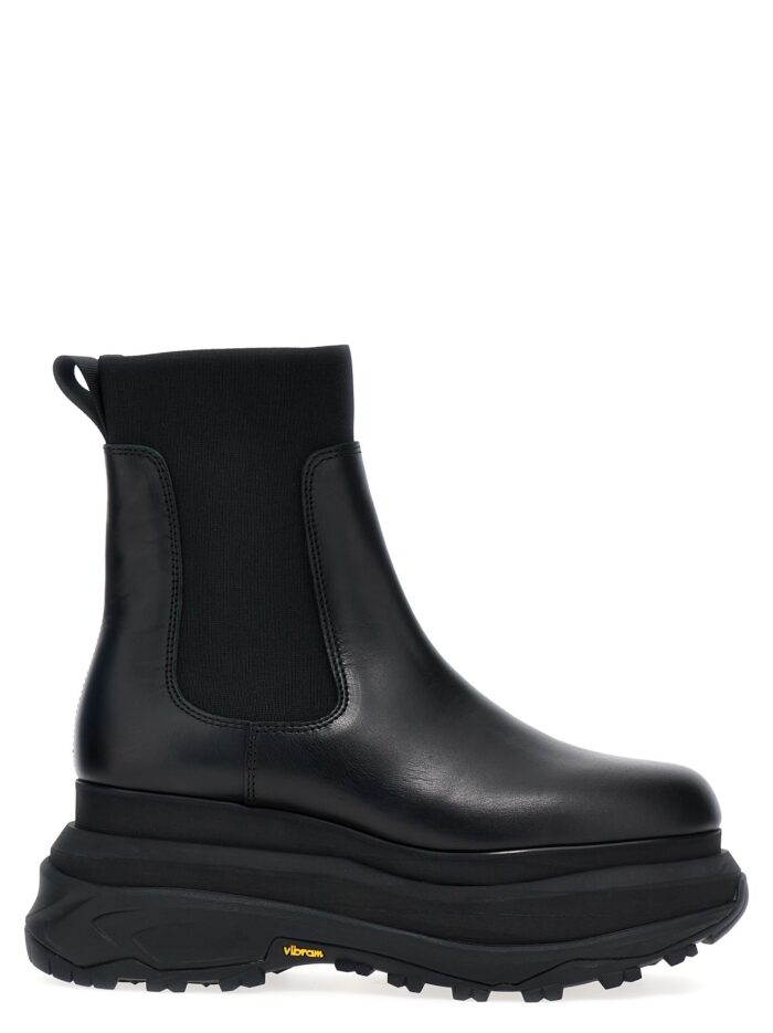 sacai chelsea leather ankle boots SACAI Chelsea Leather Ankle Boots