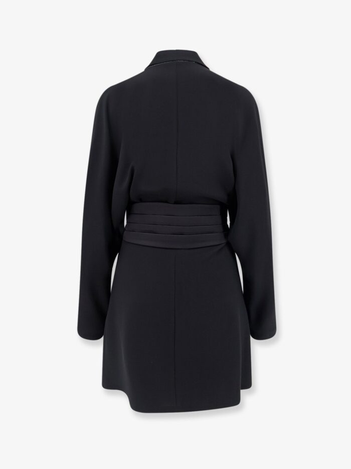 Brunello Cucinelli Chemisier Dress With Tuxedo-style Band