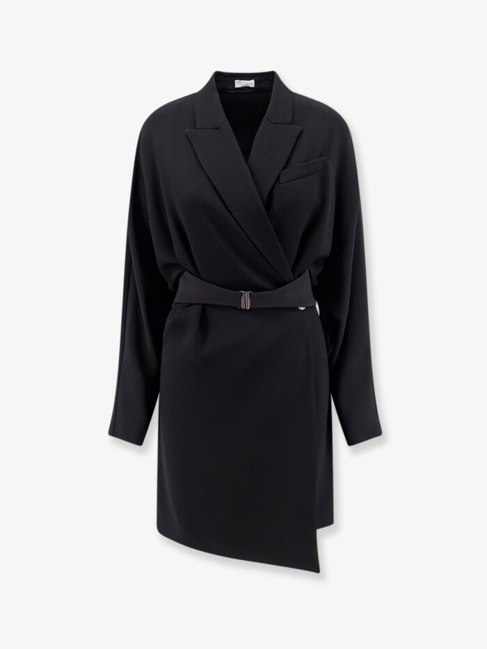 brunello cucinelli chemisier dress with tuxedo style band Brunello Cucinelli Chemisier Dress With Tuxedo-style Band