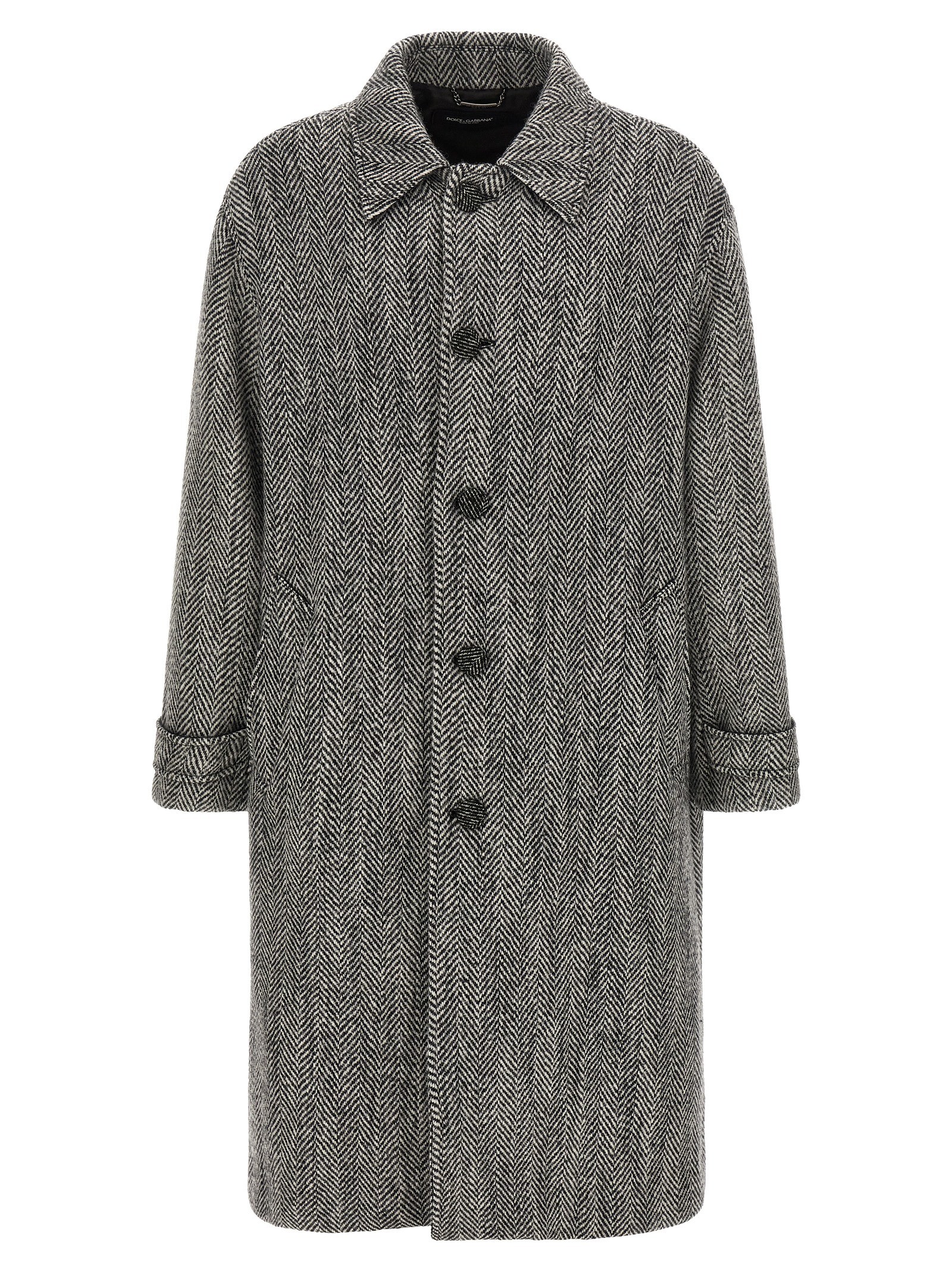 DOLCE&GABBANA 'Chevron' Wool Coat