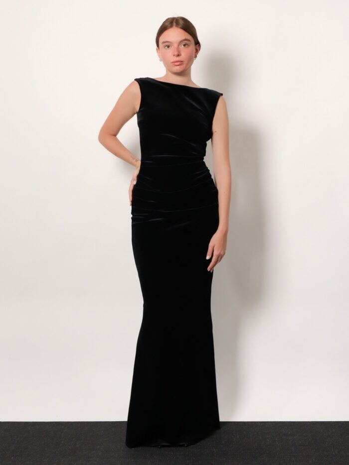CHIARA BONI Nima Velvet Long Dress