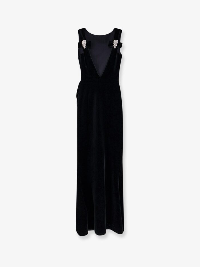 CHIARA BONI Nima Velvet Long Dress