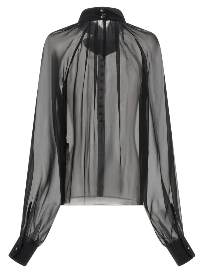 Dolce & Gabbana Chiffon Blouse With Flower