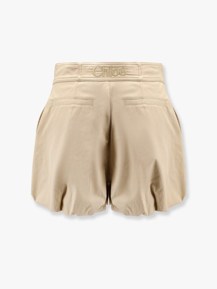 CHLOE' Balloon Cotton Shorts With Lateral Adjustable Straps