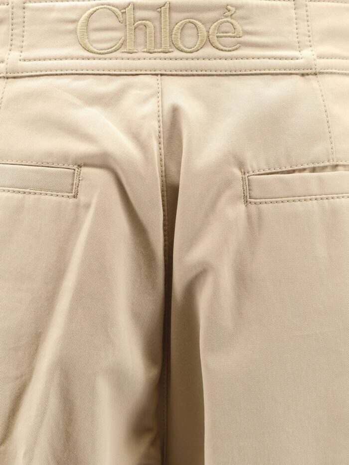 CHLOE' Balloon Cotton Shorts With Lateral Adjustable Straps