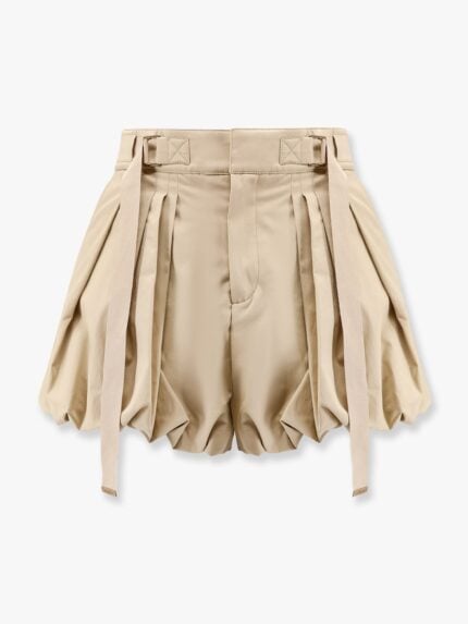 CHLOE' Balloon Cotton Shorts With Lateral Adjustable Straps