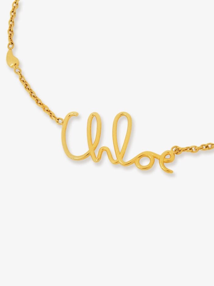 CHLOE' Brass Necklace With Lettering Logo