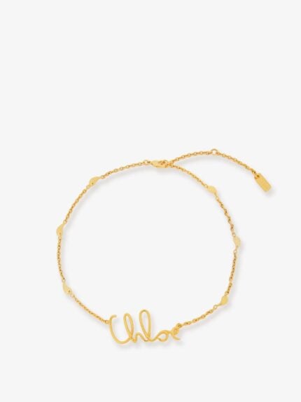 CHLOE' Brass Necklace With Lettering Logo