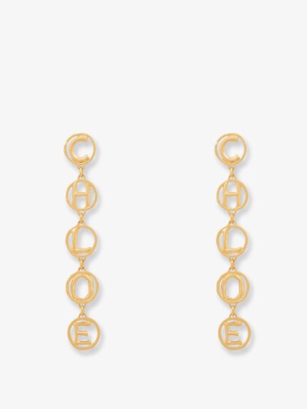 CHLOE' Brass Script Earrings