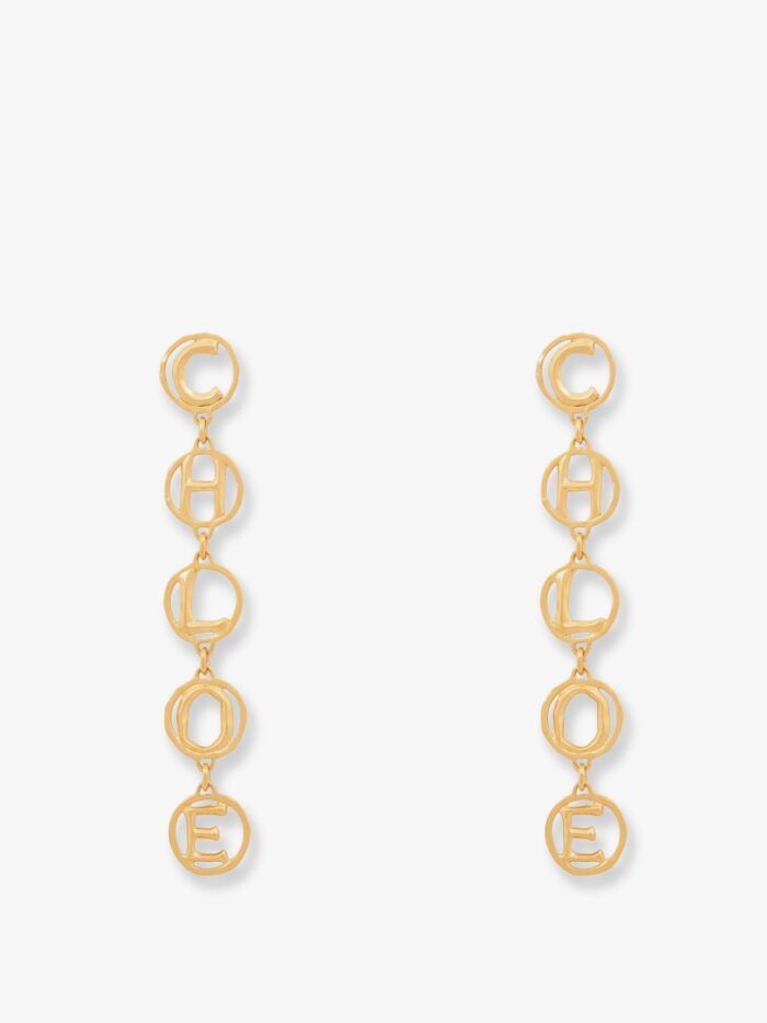 CHLOE' Brass Script Earrings