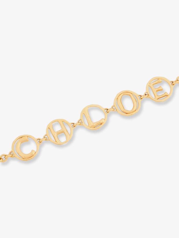 CHLOE' Brass Script Necklace