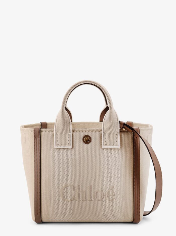CHLOE' Chloé Carry Canvas Shoulder Bag With Logo Embroidery