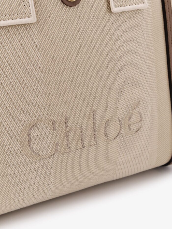 CHLOE' Chloé Carry Canvas Shoulder Bag With Logo Embroidery