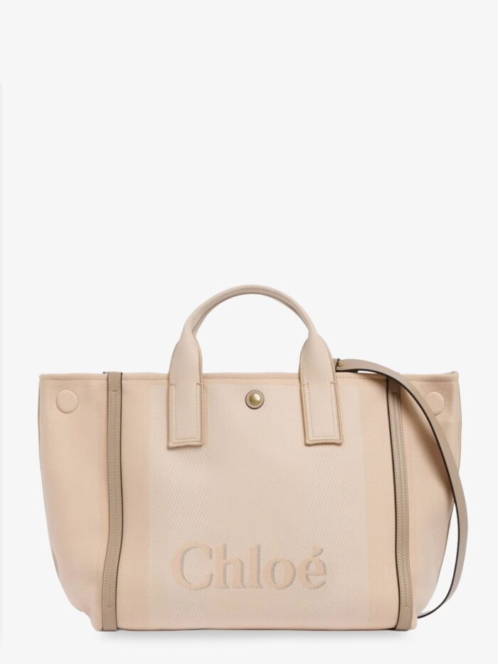 CHLOE' Chloé Carry Striped Jacquard Fabric Crossbody Bag With Oversized Logo On The Front