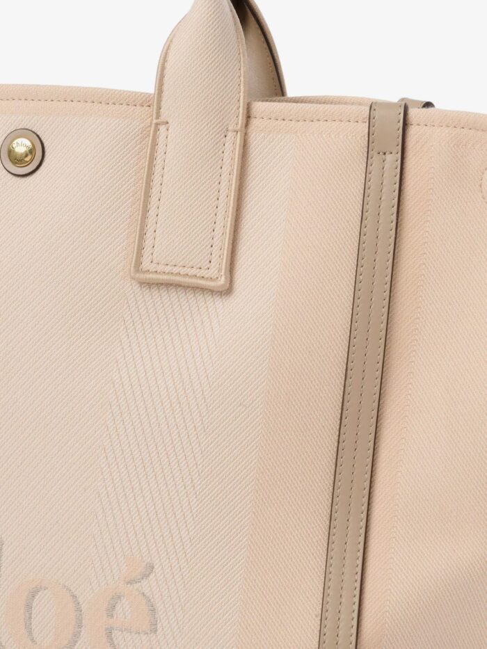 CHLOE' Chloé Carry Striped Jacquard Fabric Crossbody Bag With Oversized Logo On The Front