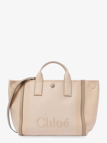 CHLOE' Chloé Carry Striped Jacquard Fabric Crossbody Bag With Oversized Logo On The Front