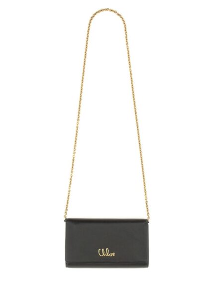 CHLOÉ "CHLOÉ ICONIC" FLAP AND CHAIN WALLET