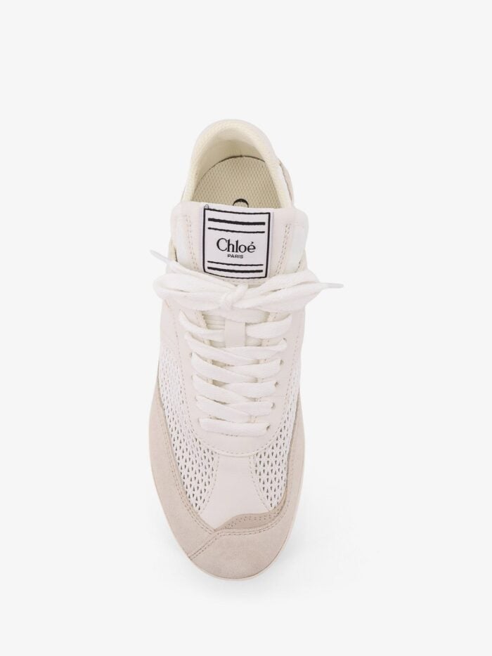 CHLOE' Chloé Kick Low-top Leather Sneakers With Mesh Inserts