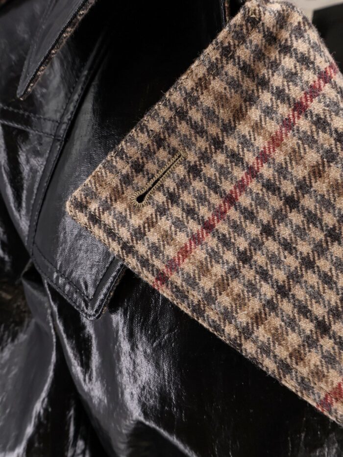 CHLOE' Coated Linen Trench With Wool Blend Details