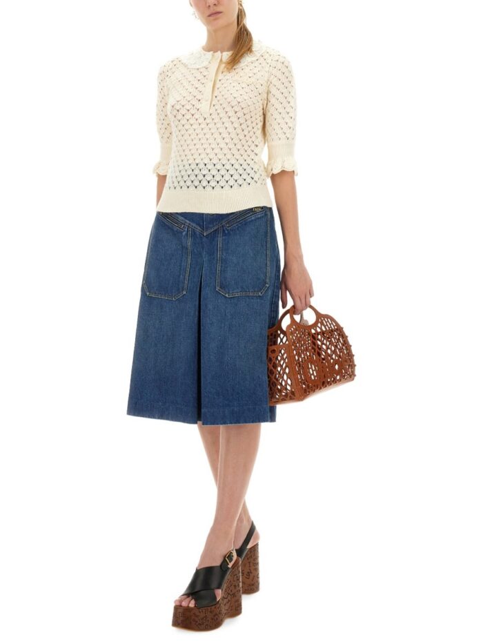 CHLOÉ COTTON CROCHET SWEATER