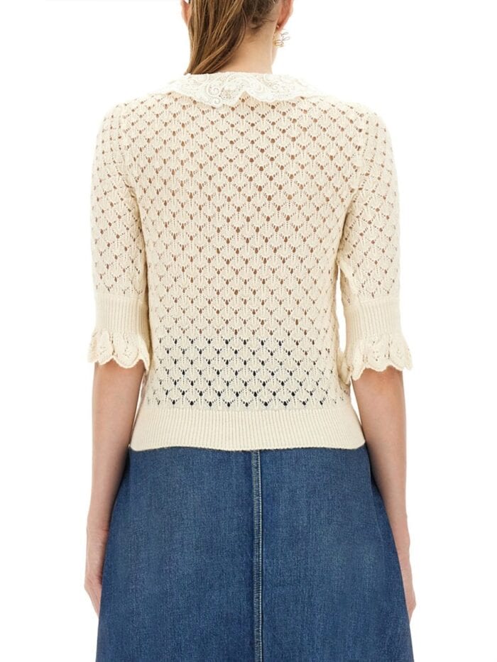 CHLOÉ COTTON CROCHET SWEATER