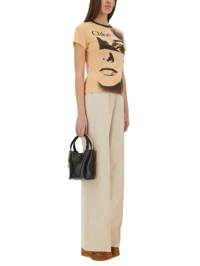 CHLOE' COTTON JERSEY LOGO T-SHIRT