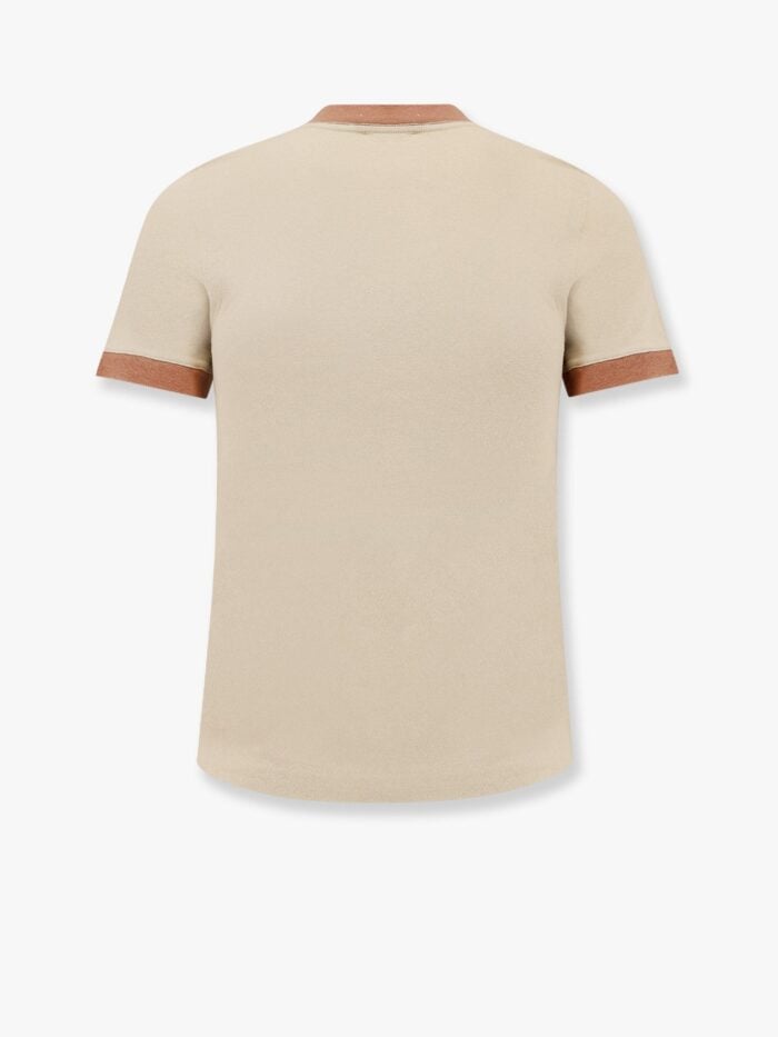 CHLOE' Cotton T-shirt With Contrasting Profiles