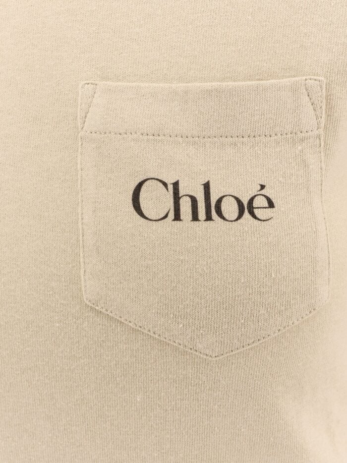 CHLOE' Cotton T-shirt With Contrasting Profiles