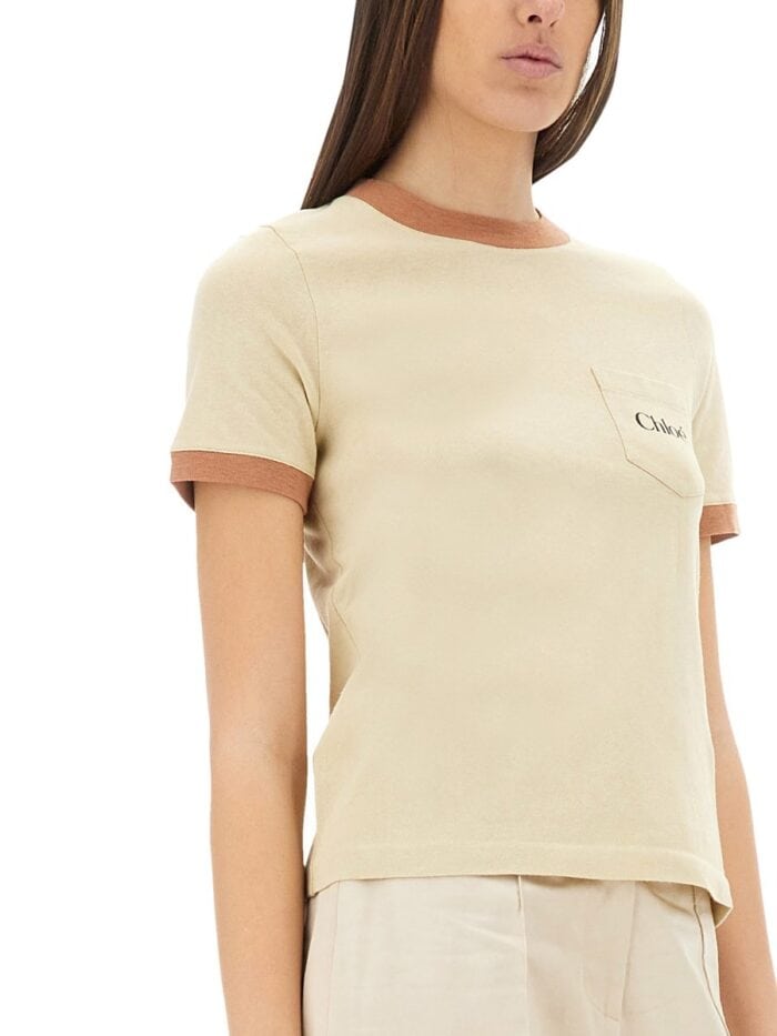 CHLOE' CREWNECK T-SHIRT WITH LOGO