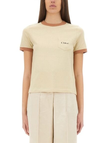 CHLOE' CREWNECK T-SHIRT WITH LOGO