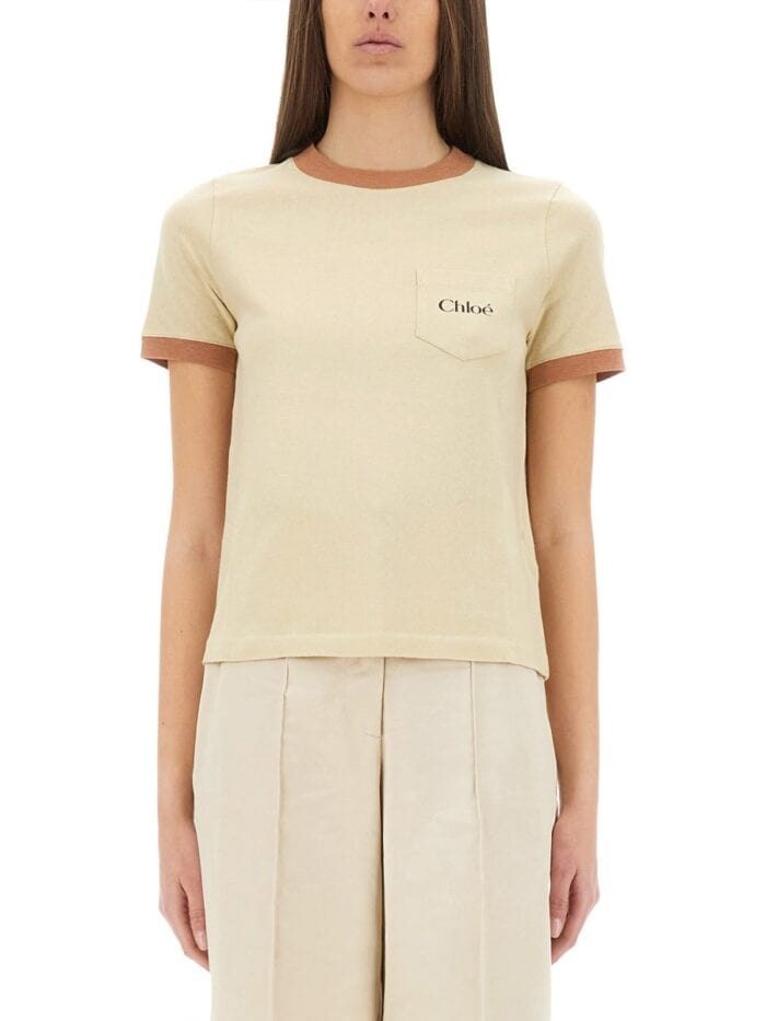 CHLOE' CREWNECK T-SHIRT WITH LOGO