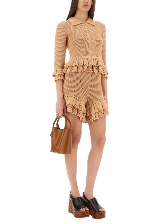 CHLOE' CROCHET KNIT CARDIGAN