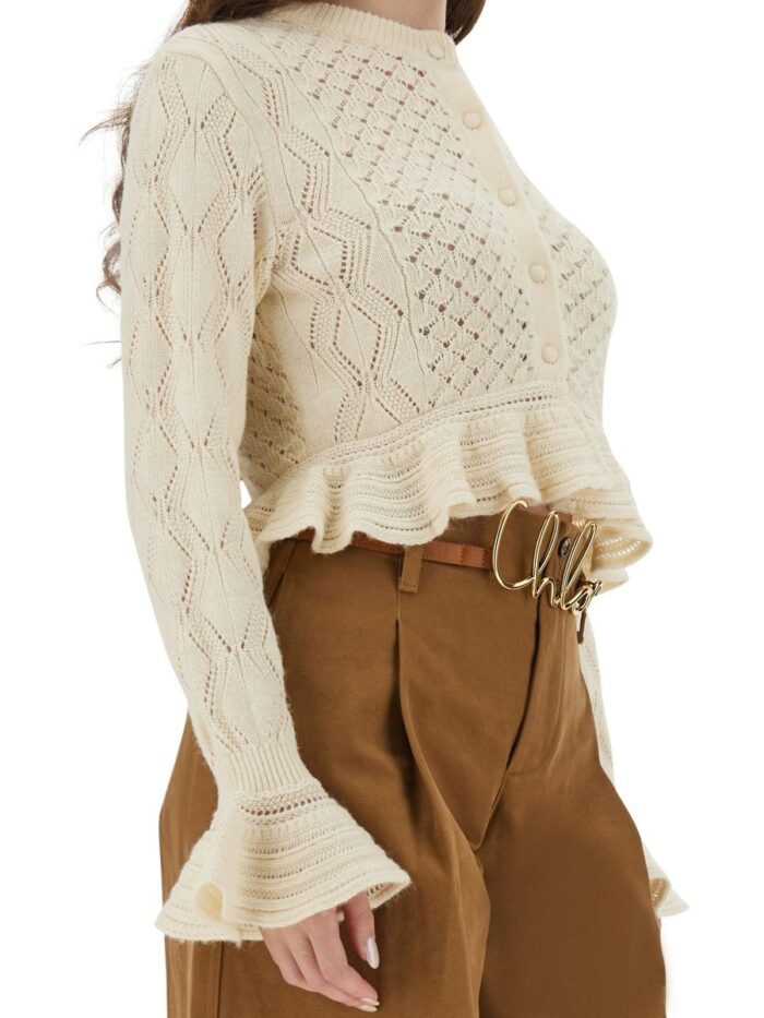 chloÉ crochet knit cardigan CHLOÉ CROCHET KNIT CARDIGAN
