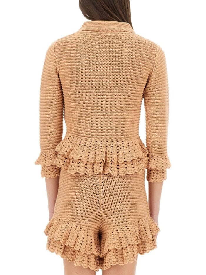 CHLOE' CROCHET KNIT CARDIGAN