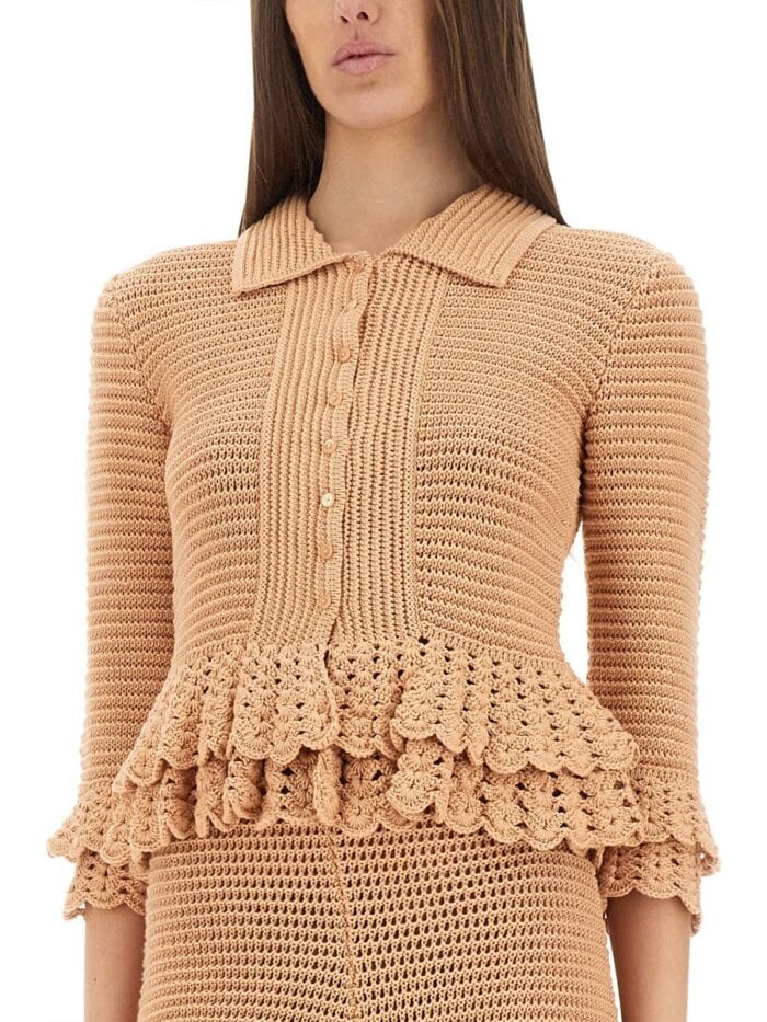 CHLOE' CROCHET KNIT CARDIGAN