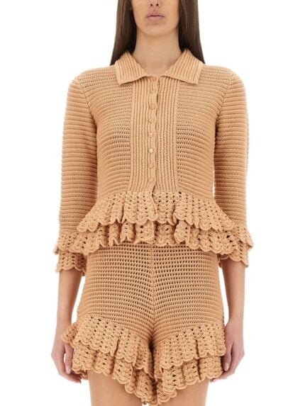 CHLOE' CROCHET KNIT CARDIGAN