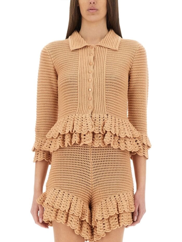 CHLOE' CROCHET KNIT CARDIGAN
